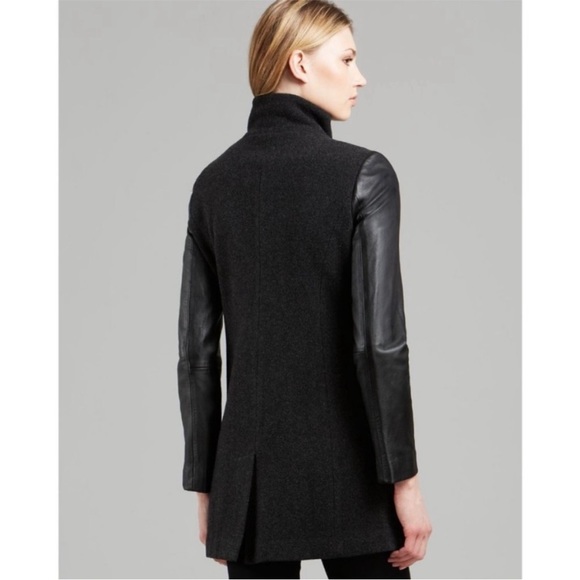 Eileen Fisher Wool Leather Coat Sm - Picture 10 of 10
